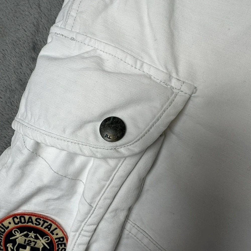 Polo Ralph Lauren USRL Cargo Shorts Mens 40 White Coastal Patrol Rescue VTG Tag